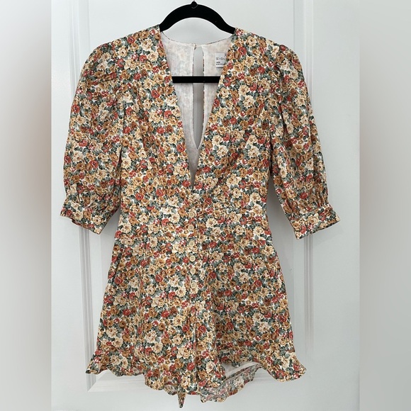 Free People Seven Wonders Marguerite Playsuit Size 2 Floral Cottage Romper.  22 - Picture 5 of 12